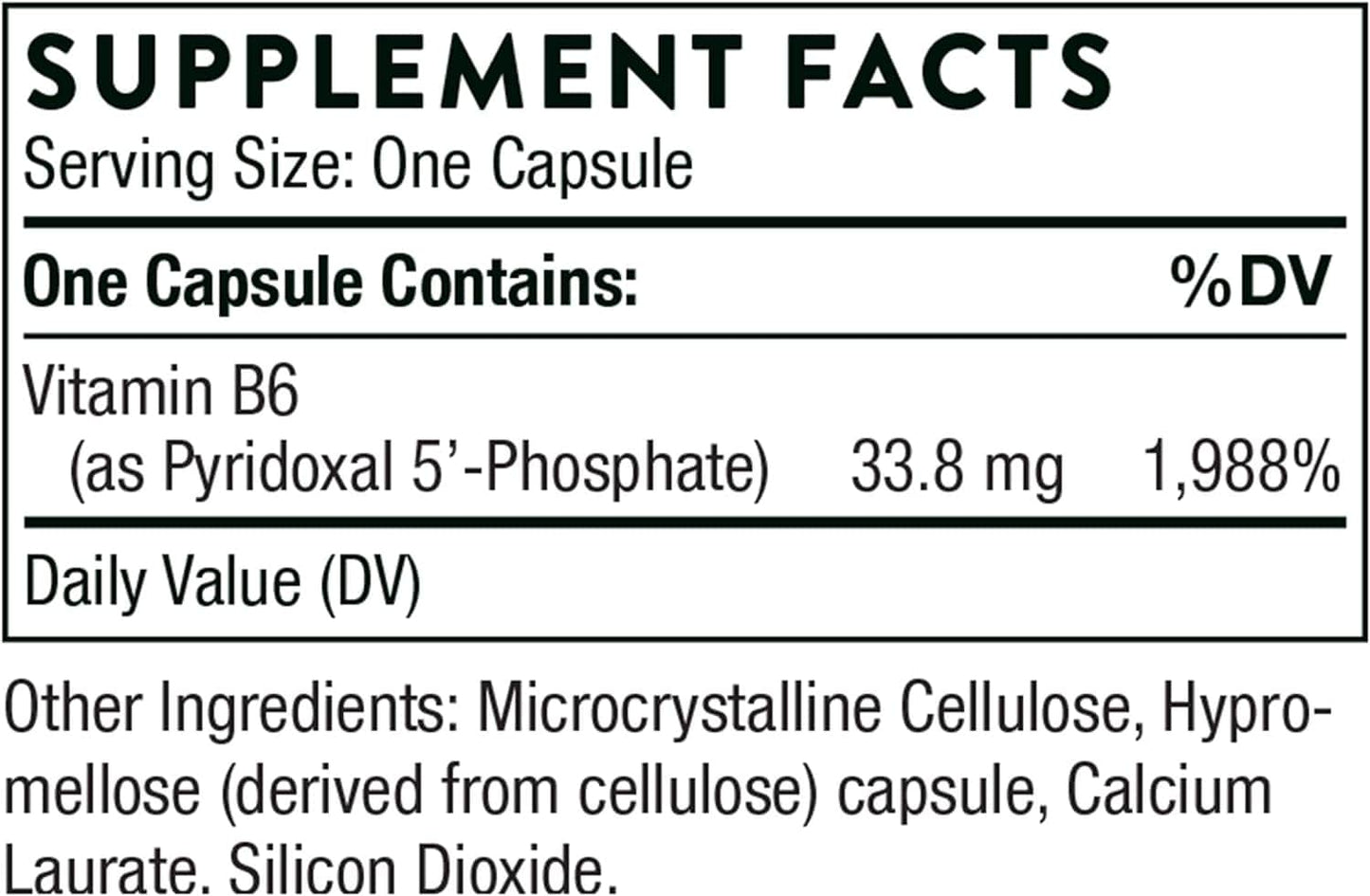 Piridoxal 5'-fosfat (P5P P-5-P), 180 CAPS veggie-Cercetare Thorne