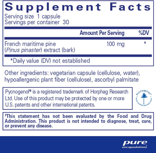 Pycnogenol 100mg 30 caps - Pure Encapsulations