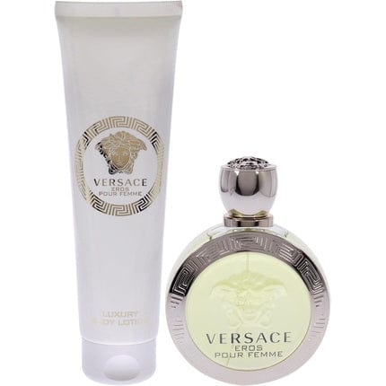 Versace Eros Pour Femme For Women 2 Pc Gift Set 3.4oz EDT Spray, 5oz Luxury Body Lotion