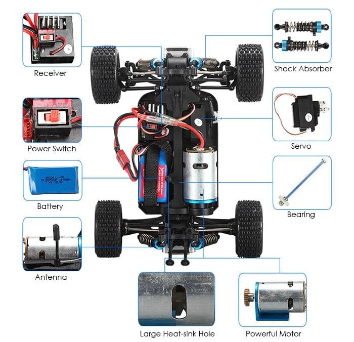 Много бърз 70KM/H 1-18 мащаб RTR 4WD RC автомобил