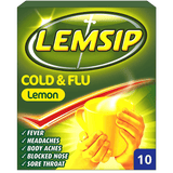 Lemsip Cold & Flu Lemon Pack of 10 - welzo