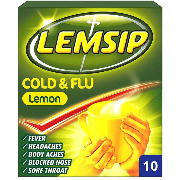 Lemsip Cold & Flu Lemon Pack of 10 - welzo