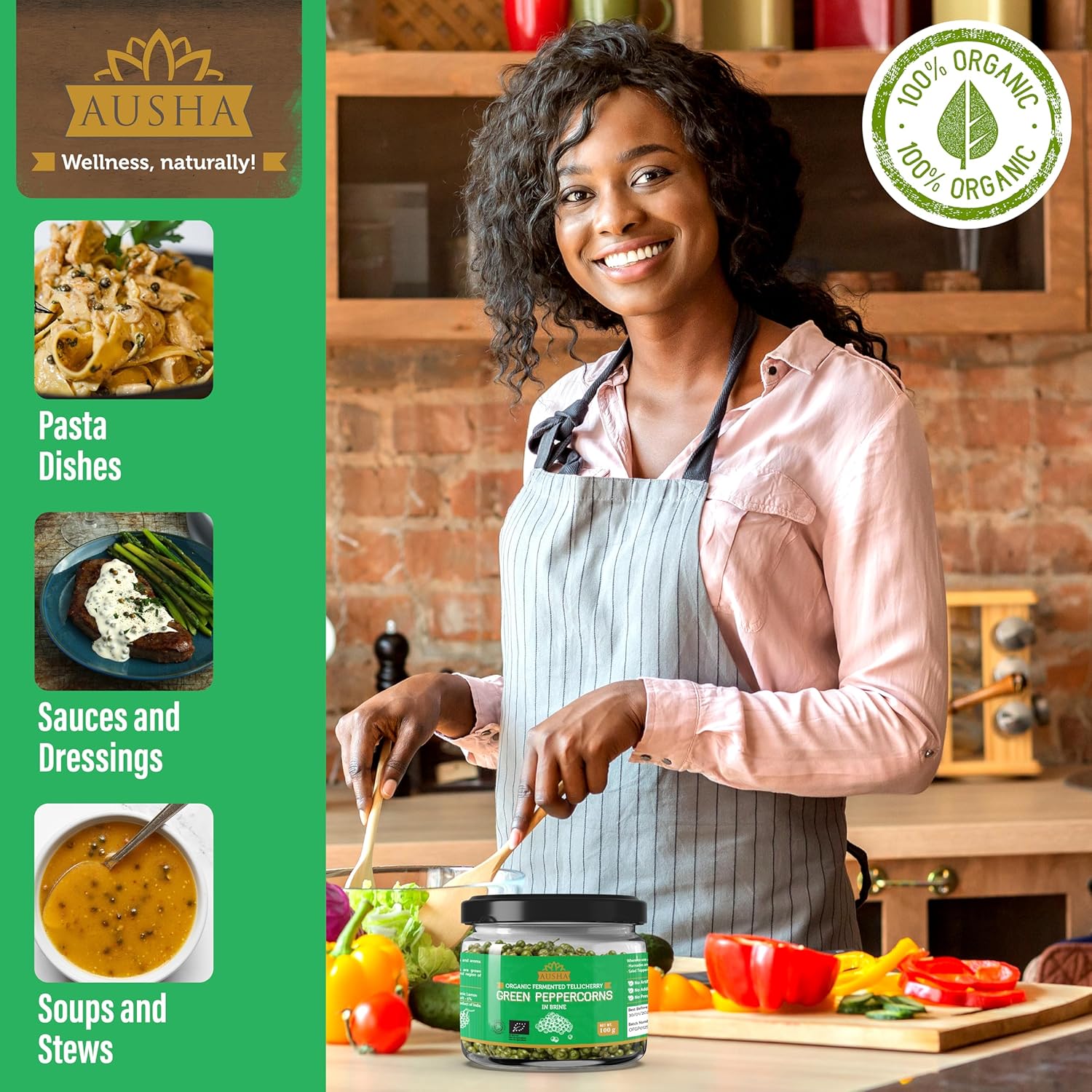 Ausha Fermented Green Peppercs 100g- 1 * Star Great Taste Award