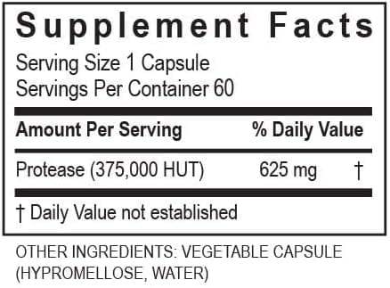 Protease 375K ™ 60 Caps - Enzyming μετασχηματισμού