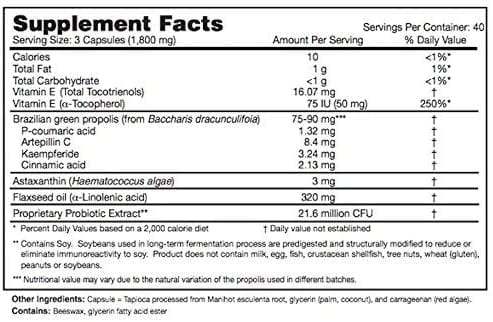 Propolis Plus (brasiliansk Green Propolis) - 60 CAPS - Dr. Ohhira's