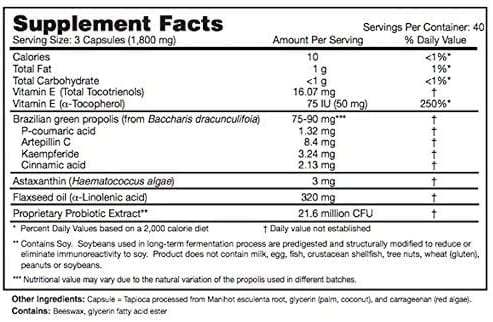 Propolis Plus (Brazilian Green Propolis) - 60 Caps - Dr. Ohhira's