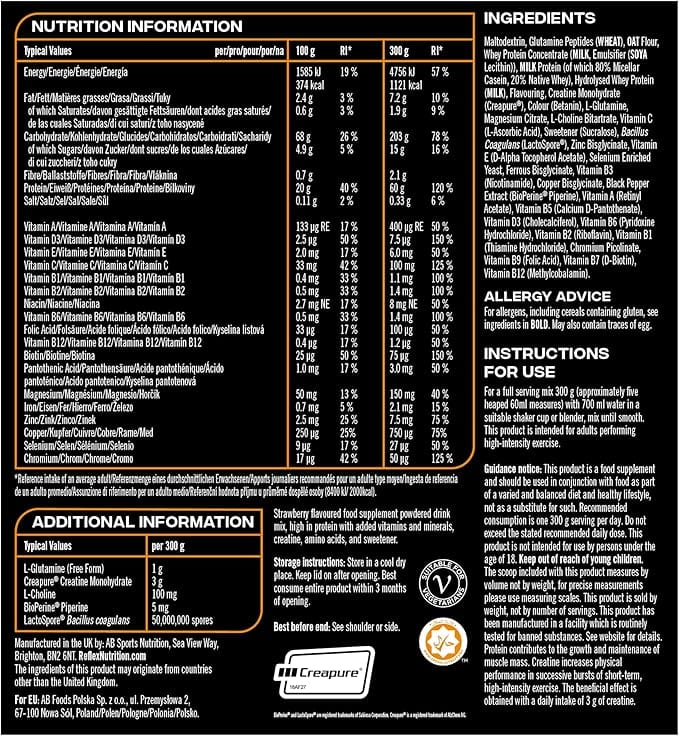 Reflex Nutrition Instant Mass Heavyweight, Strawberries & Cream - 2000 grams