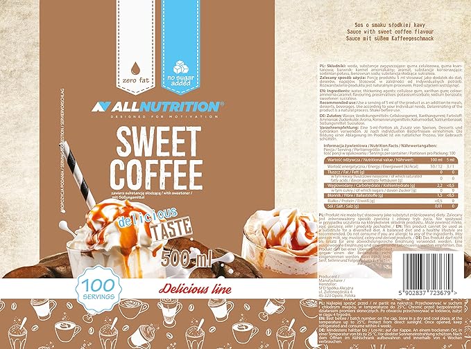 Allnutrition Sweet Sauce, Sweet Coffee - 500 ml