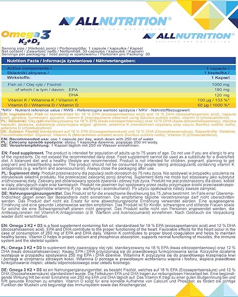 Allnutrition Omega 3, K2+D3 - 30 caps