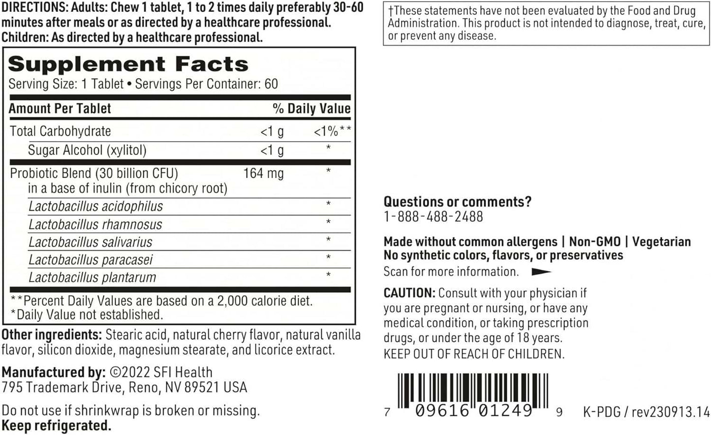 Pabletas masticables de ProDegin 60 - Klaire Labs (SFI Health)