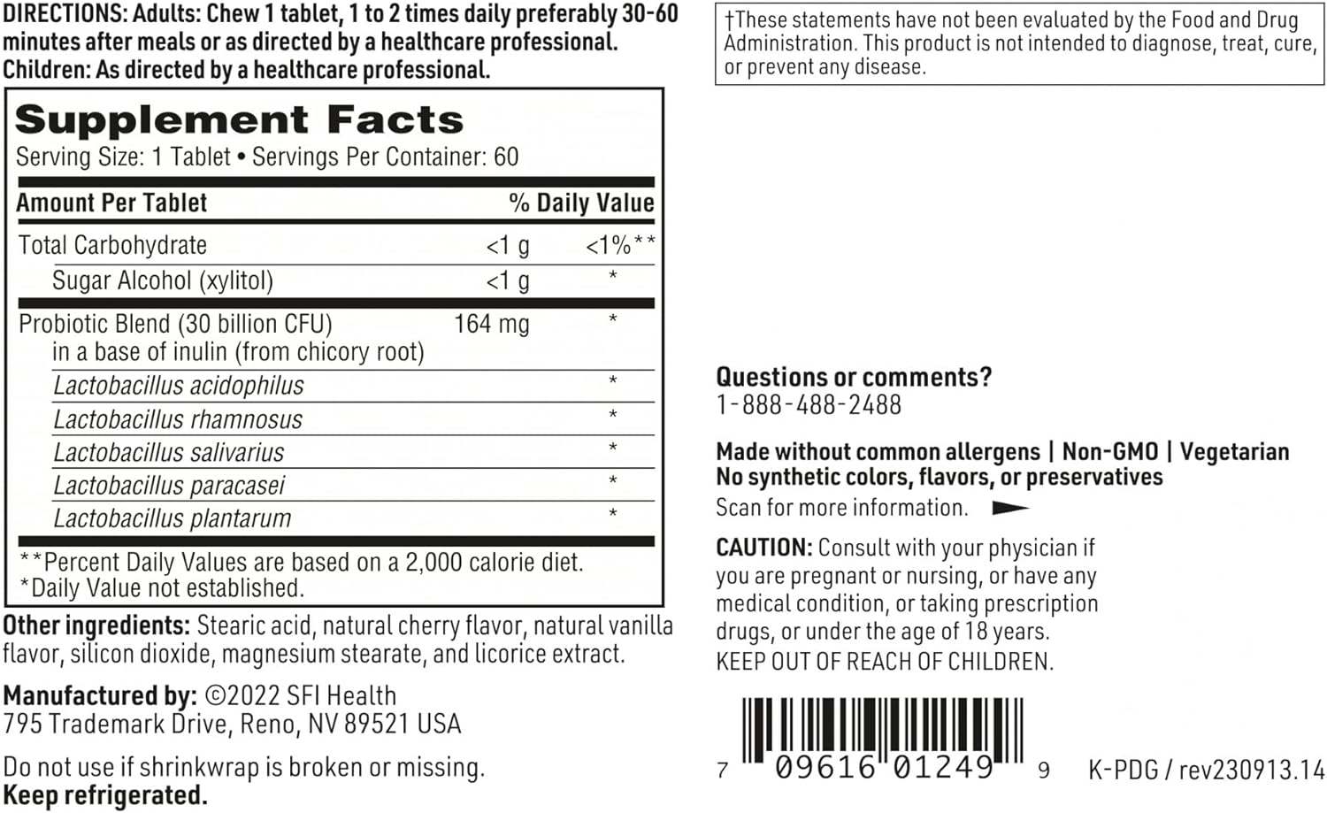 Pabletas masticables de ProDegin 60 - Klaire Labs (SFI Health)