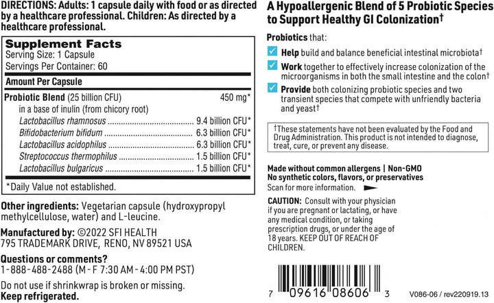 „Pro -5“, 60 CAPS - „Klaire Labs“ („SFI Health“)