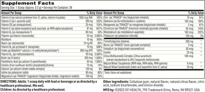 Vitaspectrum pulvera ogu granātābolu aromāts, 165G - Klaire Labs (SFI Health)