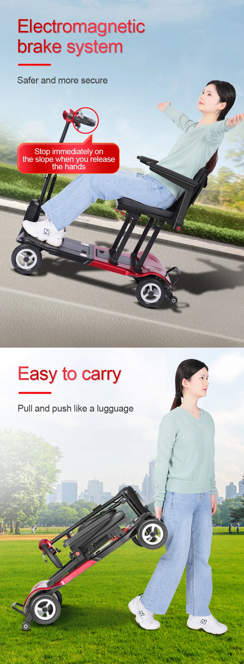 Welzo Feather Ultra-Light 15KG Long Range Folding Mobility Scooter