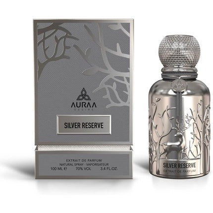 Silver Reserve 100ml by Auraa Desire Extrait De Perfum Amber Leather Vanilla Fragrance Perfume for Men and Women