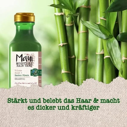 Maui vocht volume boost bamboe vezels shampoo 385 ml met bamboevezels, ricinusolie en neemolie - hydraterende en veganistische haarverzorging