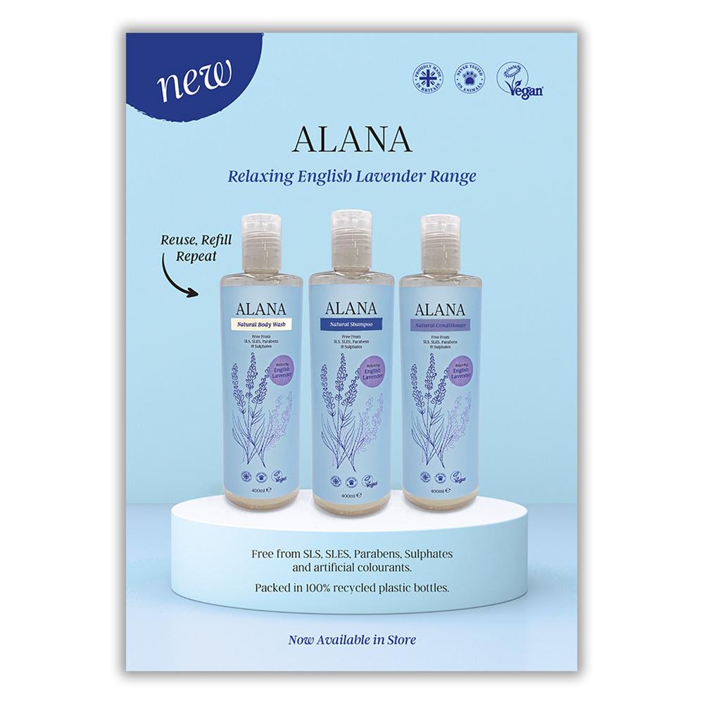 Alana A2 Poster. Promoting 400ml size products., Alana