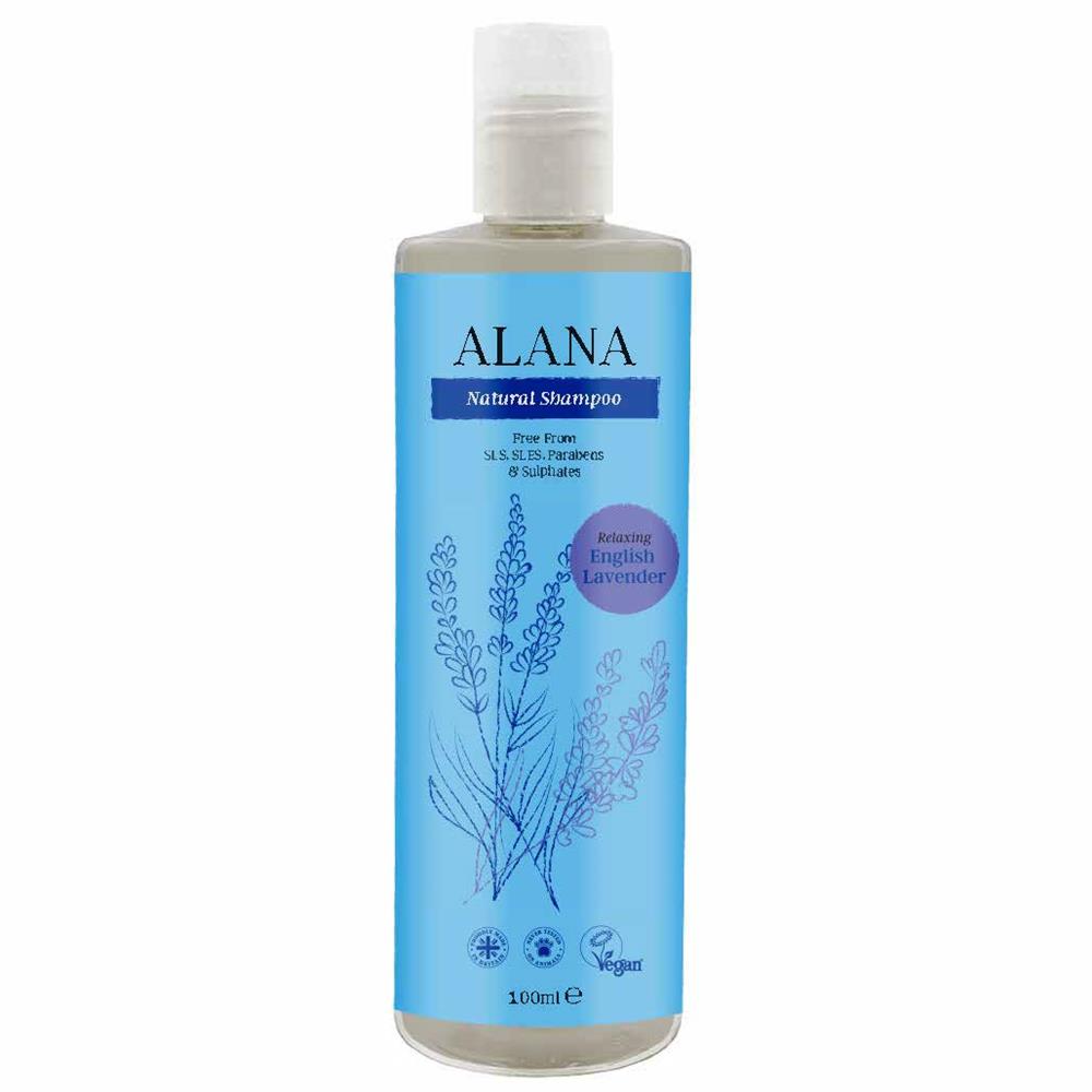 English Lavender Natural Shampoo 100ml Convenience/Travel Bottle, Alana