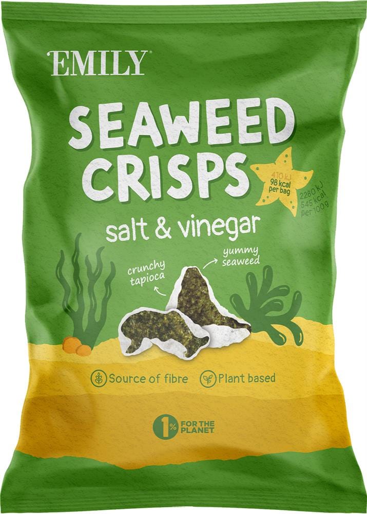 Seaweed Crisps Salt & Vinegar 18g, Abakus Foods