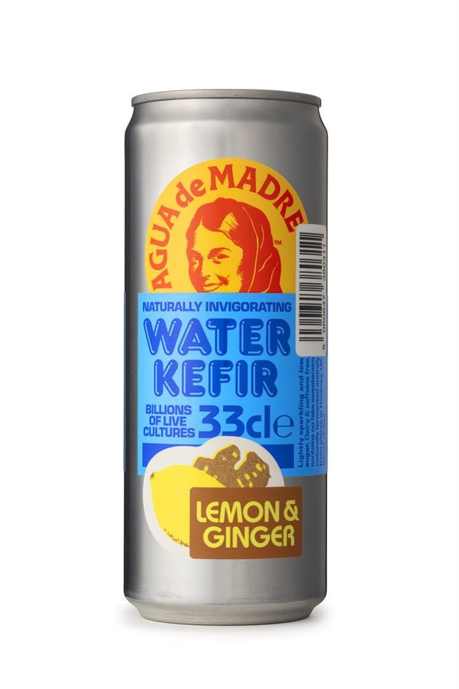 Agua de Madre Lemon & Ginger Water Kefir Can 330ml, Agua De Madre