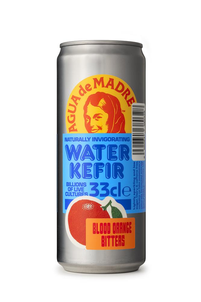 Agua de Madre Blood Orange Bitters Water Kefir Can 330ml, Agua De Madre