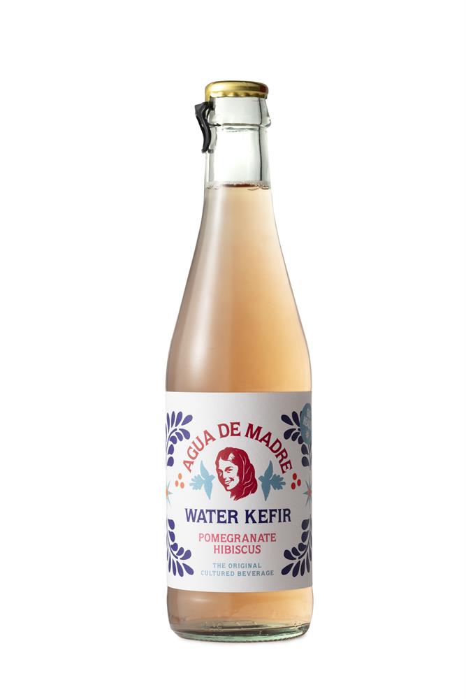 Pomegranate Hibiscus Water Kefir Bottle 330ml, Agua De Madre