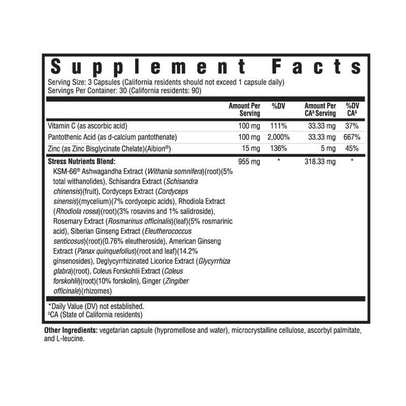 Nutrienti da stress (precedentemente nutrienti surrenali) - 90 capsule - in cerca di salute