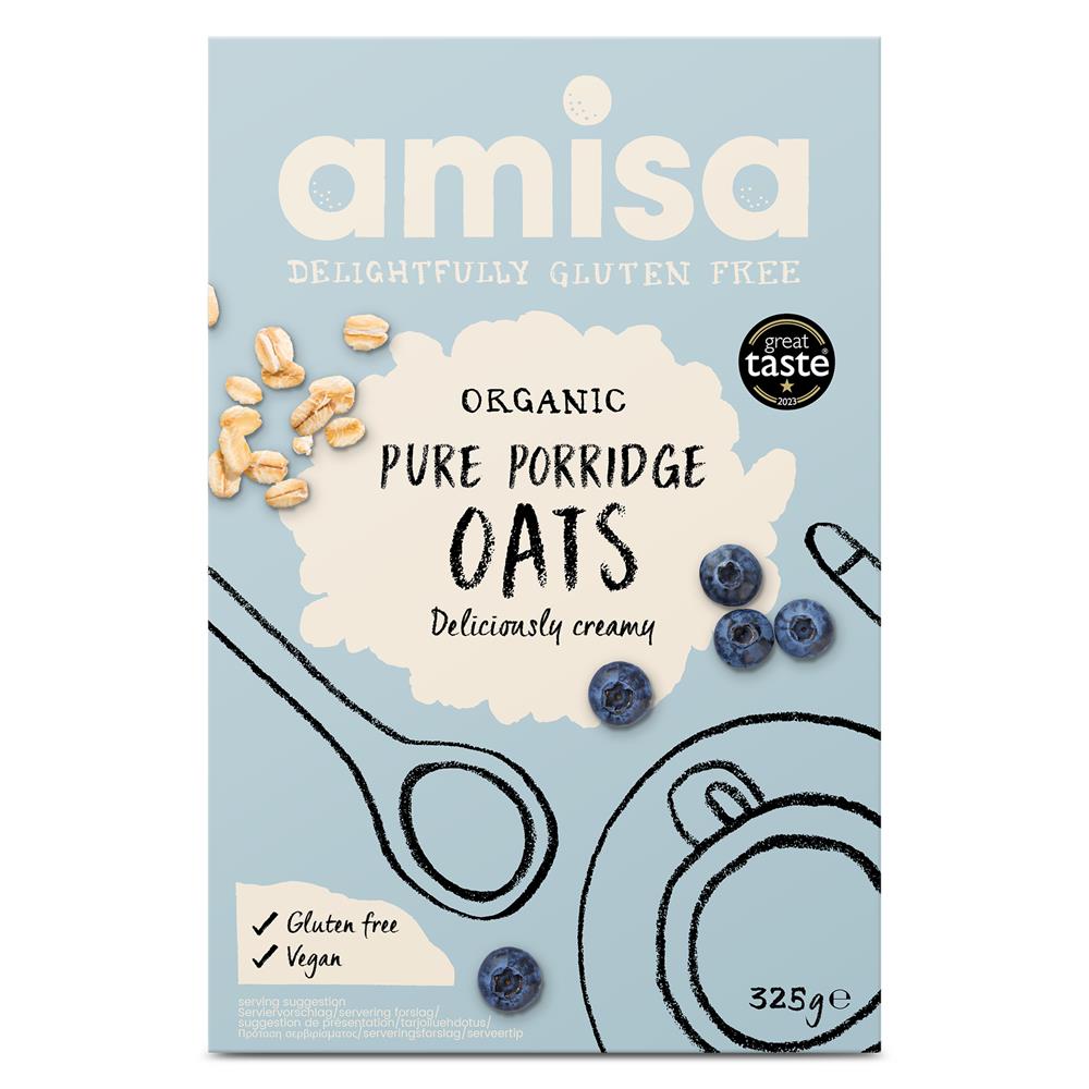 Organic Gluten Free Porridge Oats 325g, Amisa