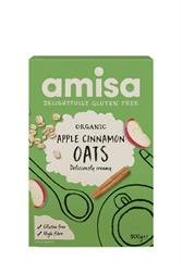 Organic Gluten Free Porridge Oats with Apple & Cinnamon 300g, Amisa