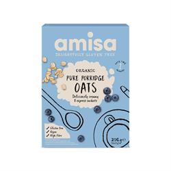 Organic Gluten Free Porridge Oats - Sachets 8x27g, Amisa