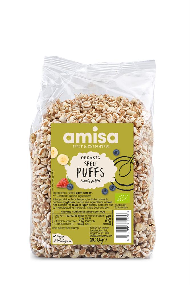 Amisa Organic Spelt Puffs 200g, Amisa