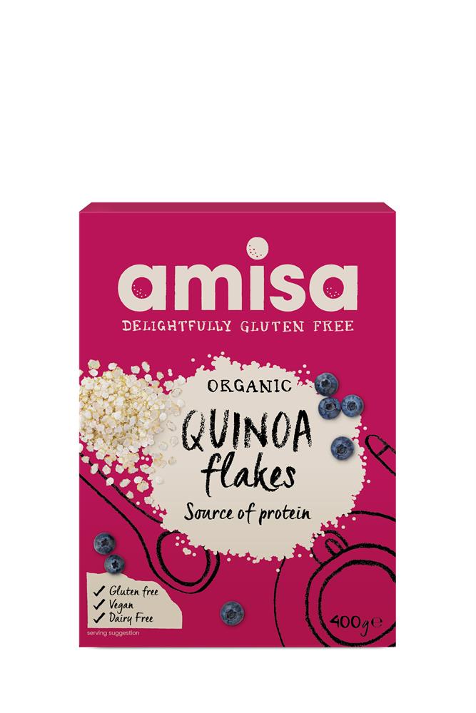 Organic Gluten Free Quinoa Flakes 400g, Amisa