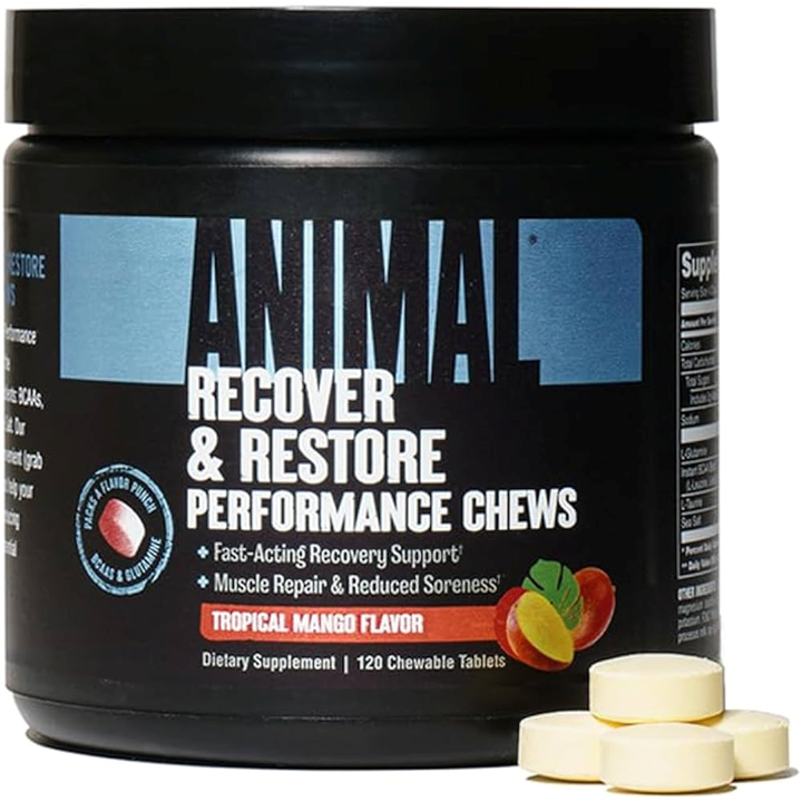 Animal Recover & Restore Performance Chews 120 Tabs Tropical Mango Flavor