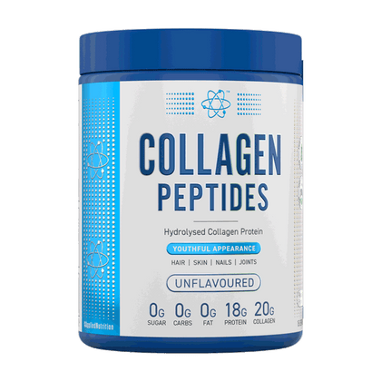Applied Nutrition Collagen Peptides 300g unflavoured tub, 100% hydrolysed bovine collagen peptides made in halal-accredited facilities