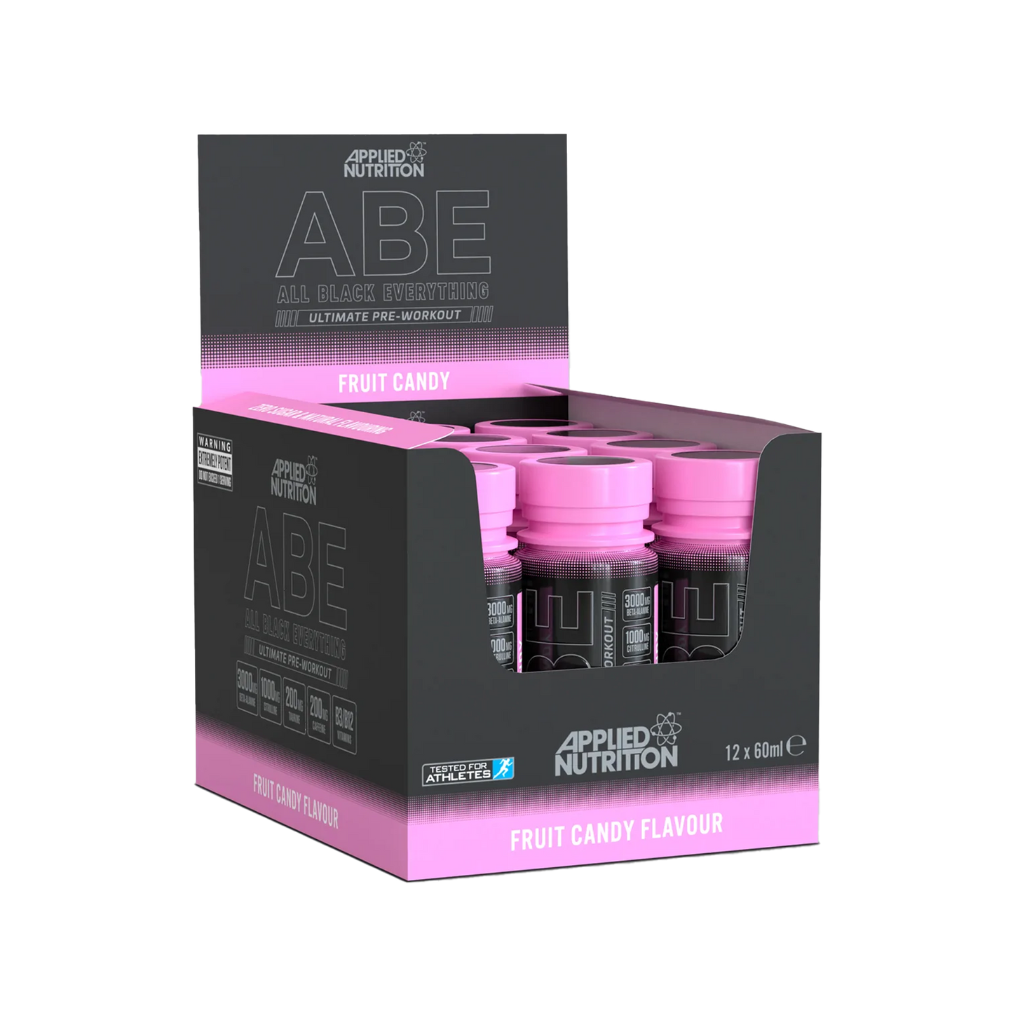 Applied Nutrition ABE (All Black Everything) Shots 12x60ml Fruit Candy