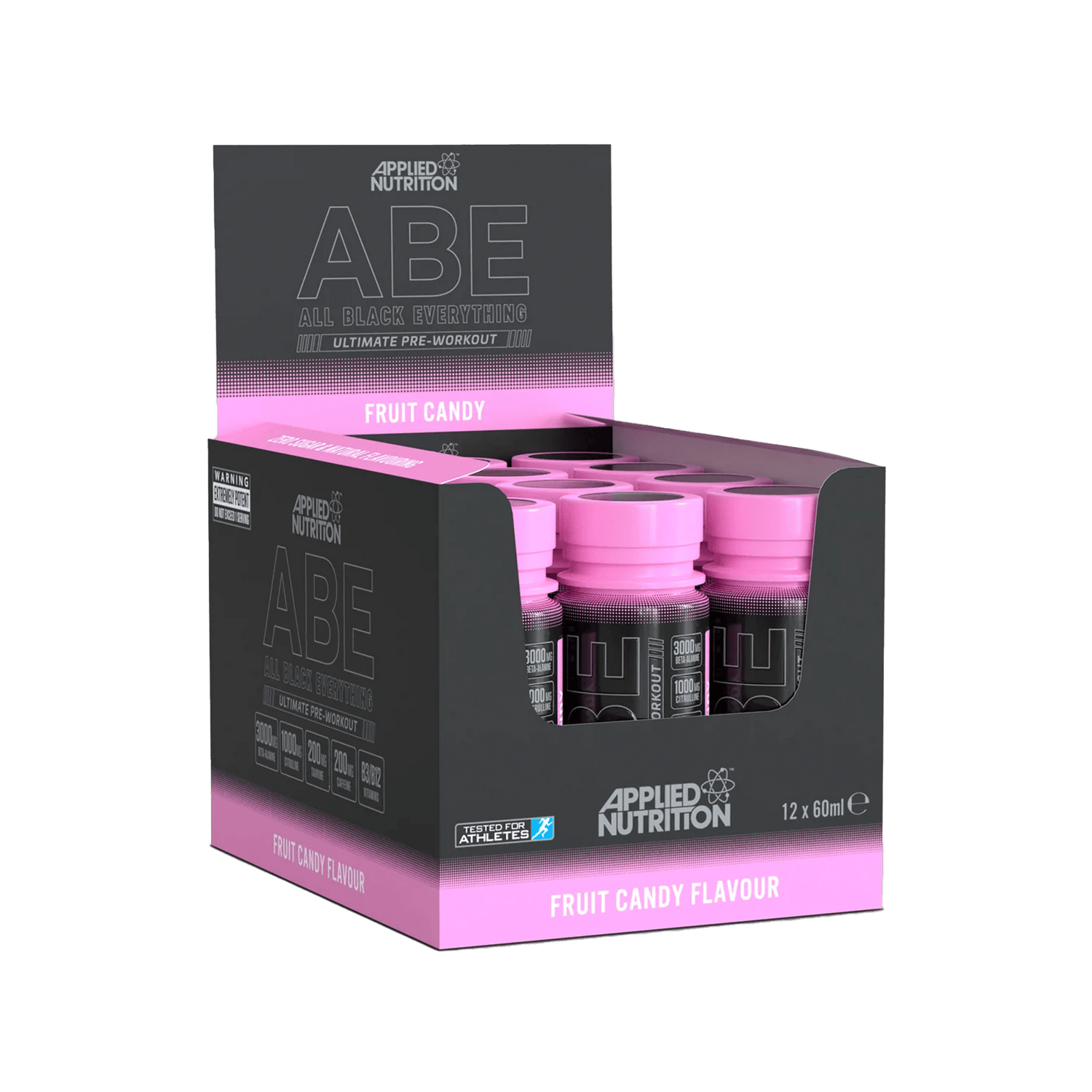 Applied Nutrition ABE (All Black Everything) Shots 12x60ml Fruit Candy