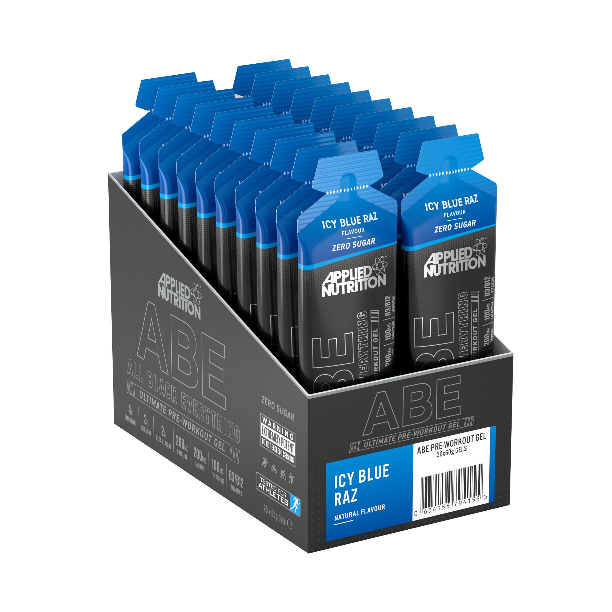 Applied Nutrition ABE (All Black Everything) Pre Workout Gel 20x60g Icy Blue Raz