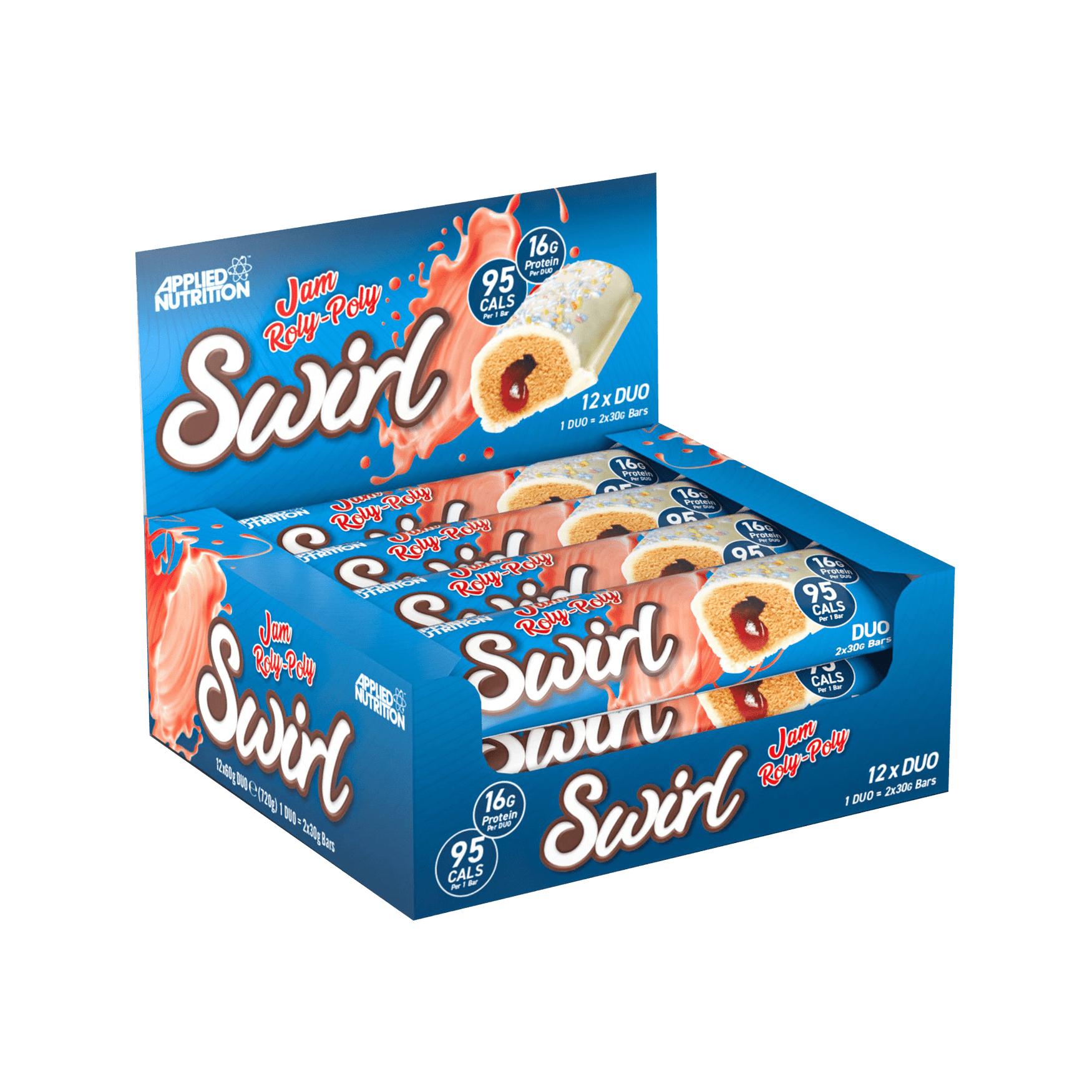 Applied Nutrition Swirl Bar 12x60g Jam Roly Poly