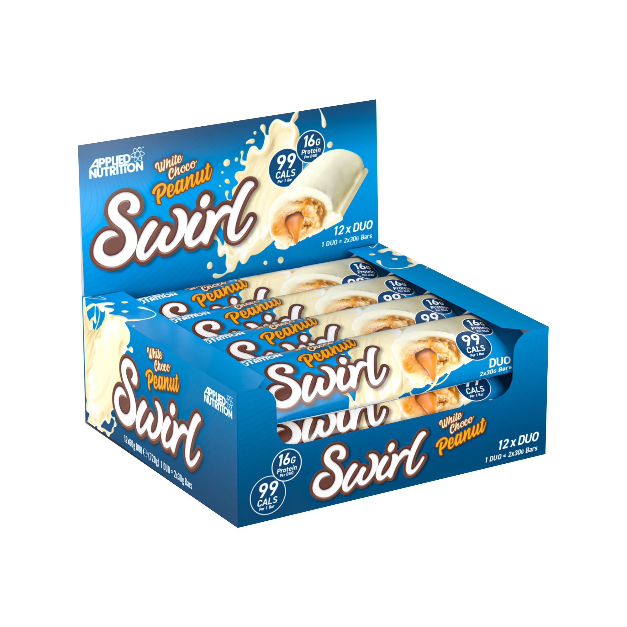 Applied Nutrition Swirl Bar 12x60g White Choco Peanut