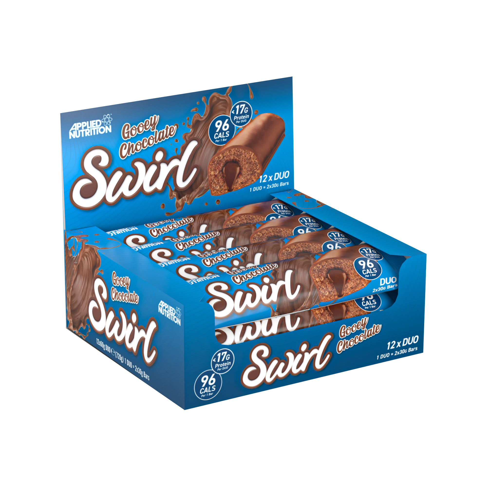 Applied Nutrition Swirl Bar 12x60g Gooey Chocolate Swirl