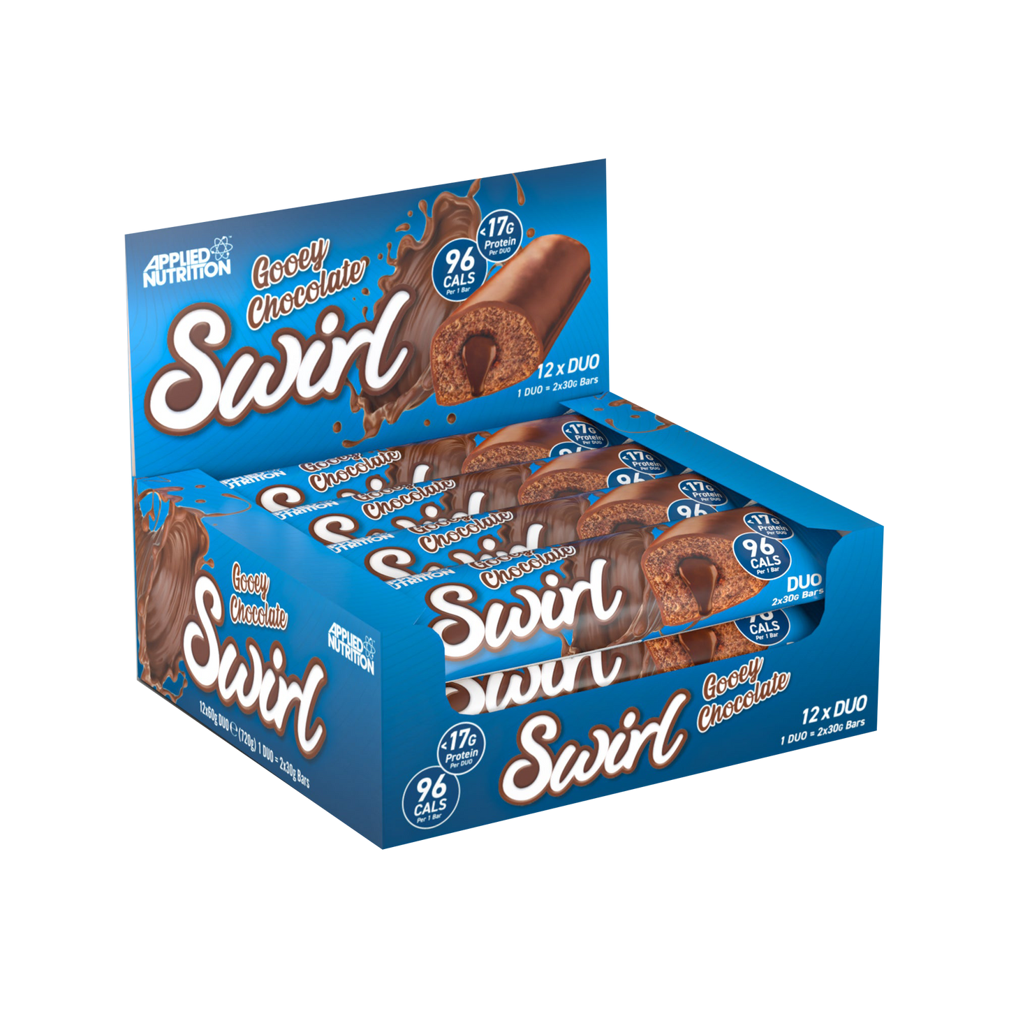 Applied Nutrition Swirl Bar 12x60g Gooey Chocolate Swirl