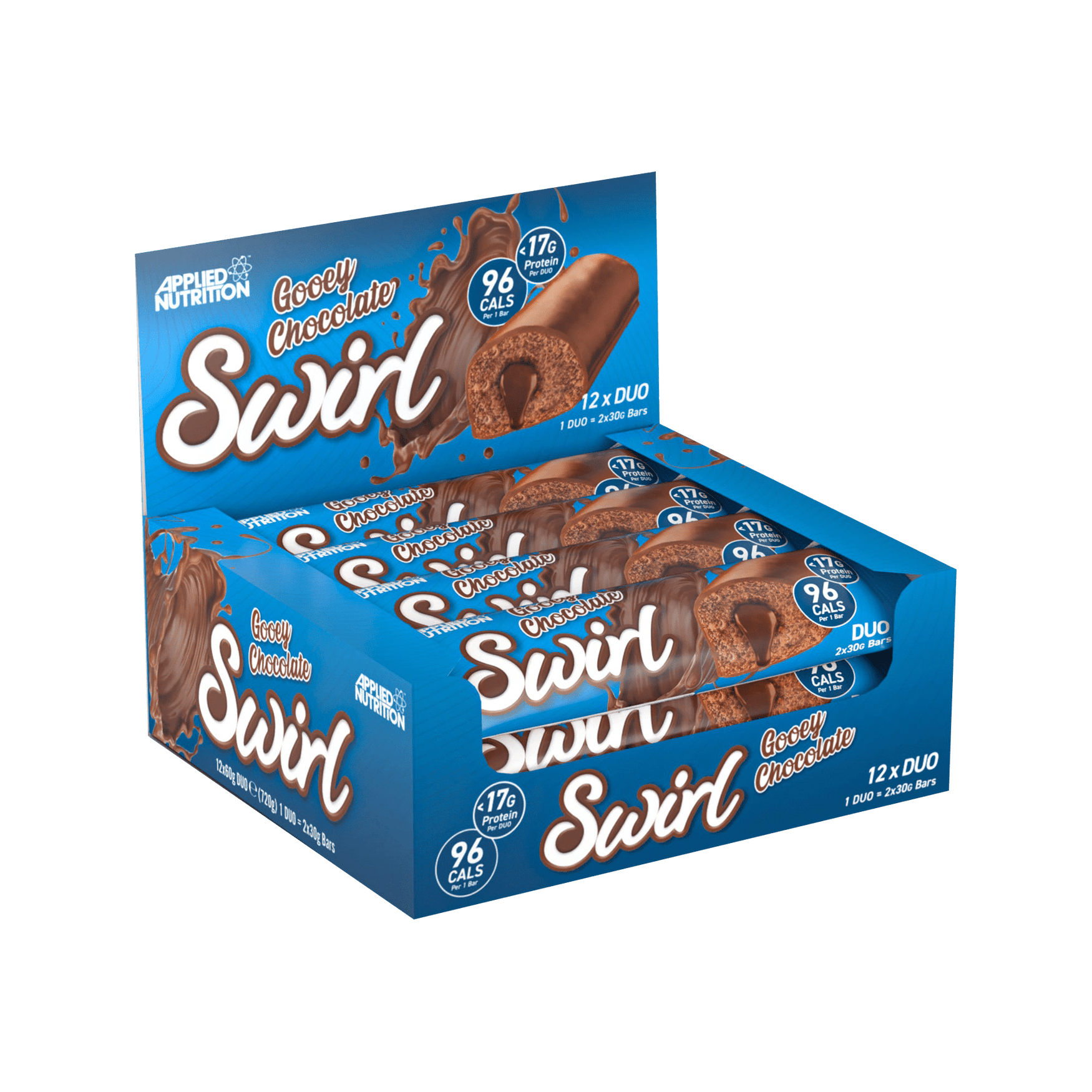 Applied Nutrition Swirl Bar 12x60g Gooey Chocolate Swirl