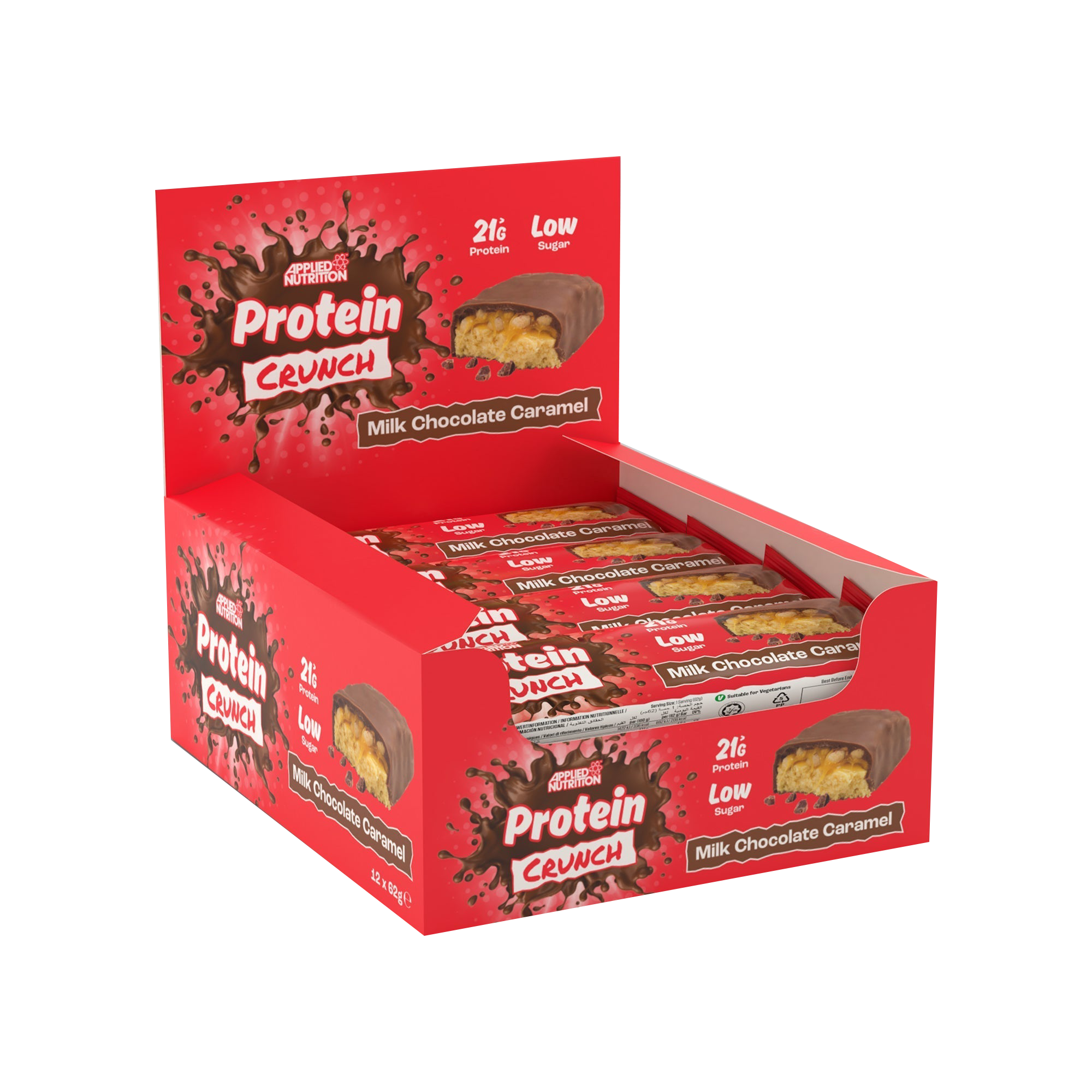 Applied Nutrition Protein Crunch Bar 12x62g Milk Chocolate Caramel