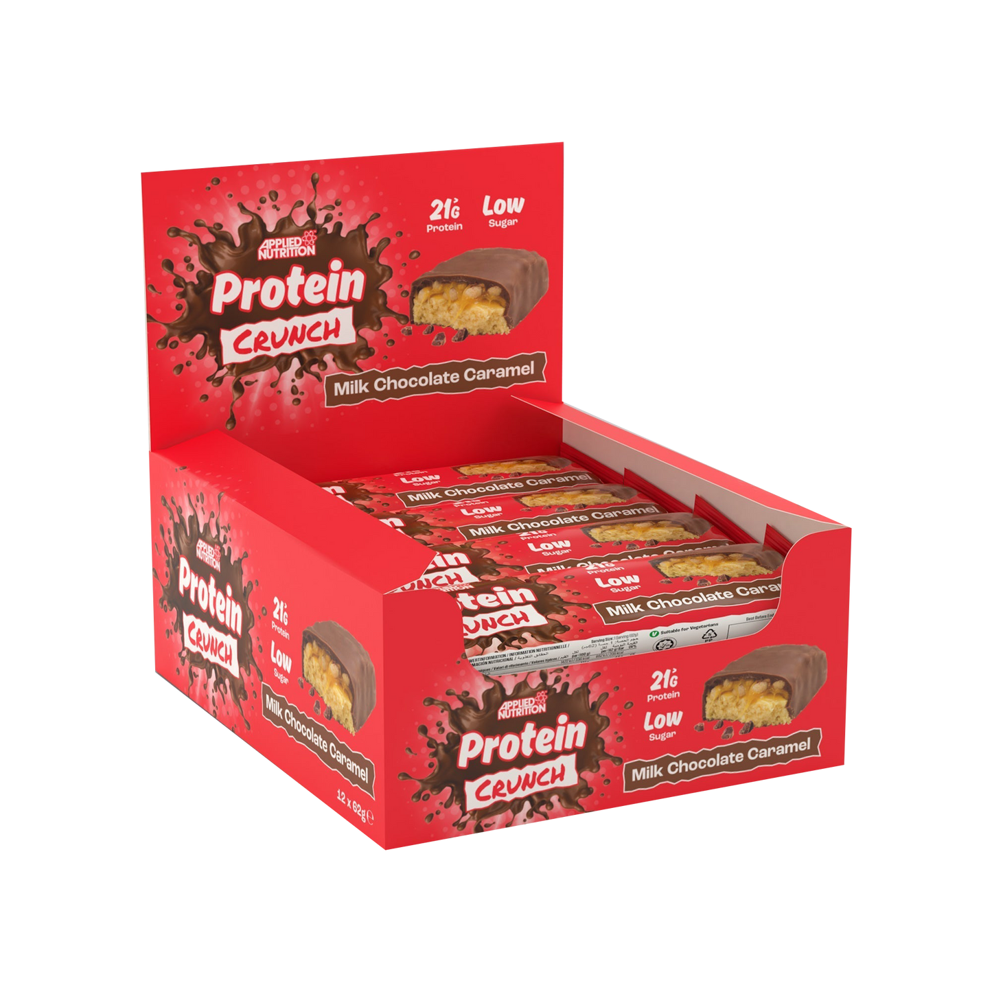 Applied Nutrition Protein Crunch Bar 12x62g Milk Chocolate Caramel