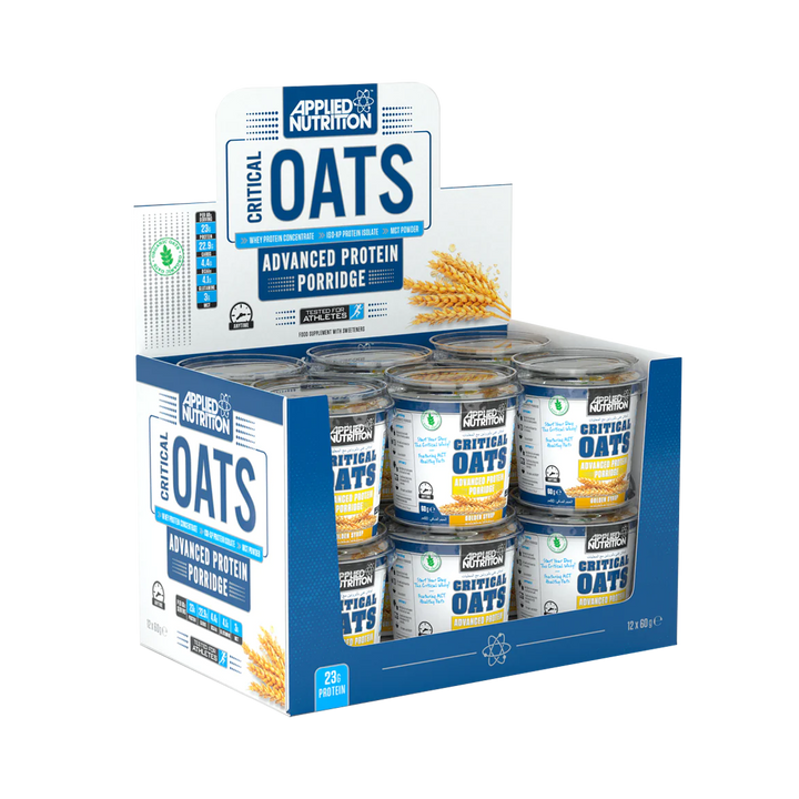 Applied Nutrition Critical Oats Protein Porridge 12x60g Golden Syrup