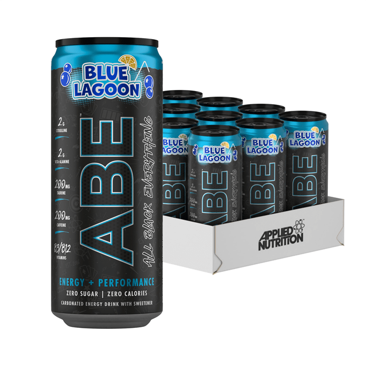 Applied Nutrition ABE (All Black Everything) Carbonated Can 12x330ml Blue Lagoon