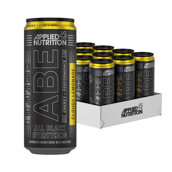 Applied Nutrition ABE (All Black Everything) Carbonated Can 12x330ml Cloudy Lemonade