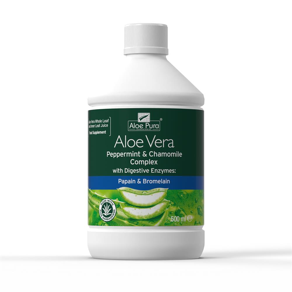 Aloe Vera Peppermint & Chamomile 500ml, Aloe Pura