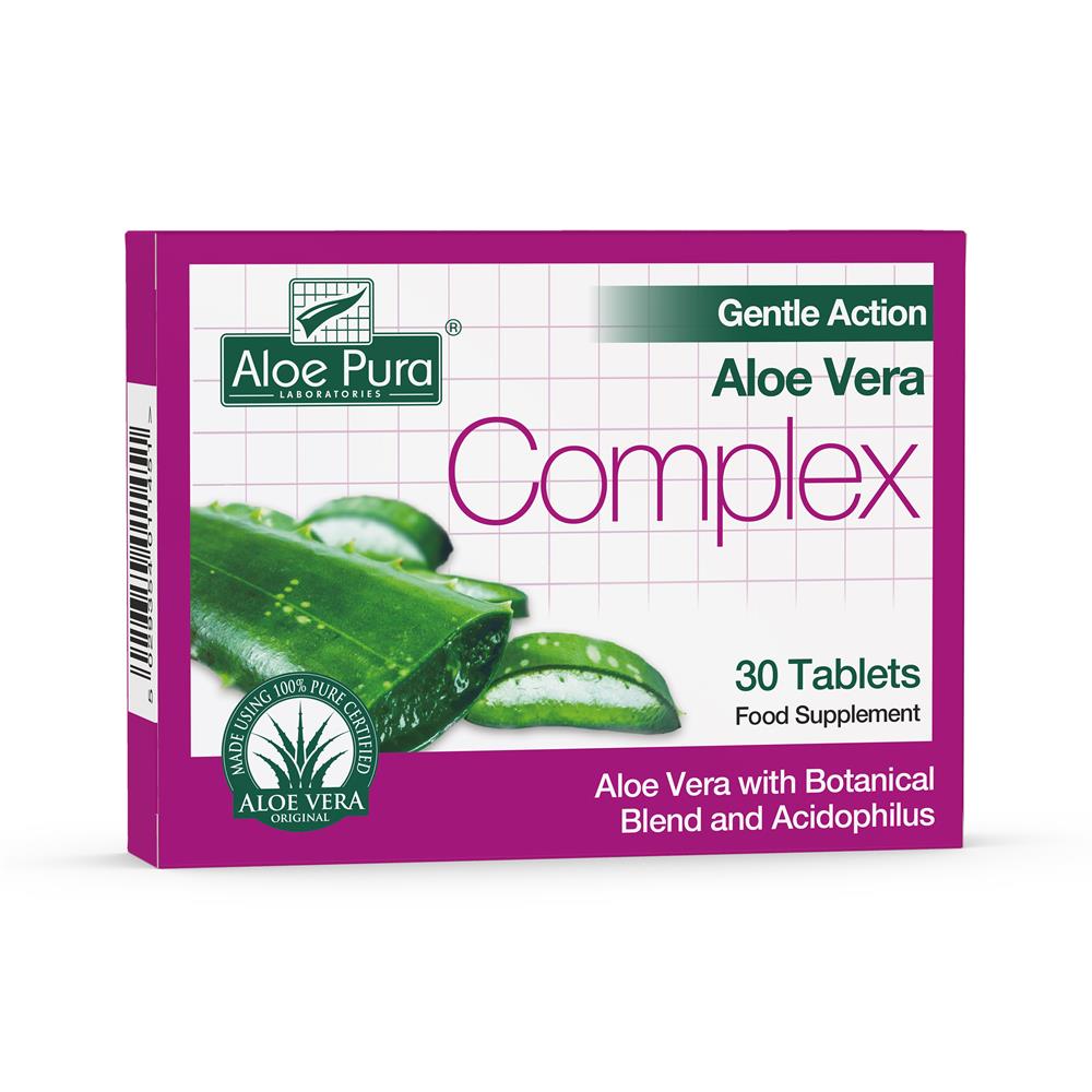 Aloe Pura Aloe Vera Gentle Action Complex 30 Tablets, Aloe Pura