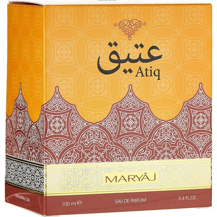 ATIQ by MARYAJ Unisex Perfume Eau De Parfum 100ml Aromatic Citrus Fragrance with Grapefruit Juniper Incense Vetiver Leather Accord - Woody & Leathery Base Notes